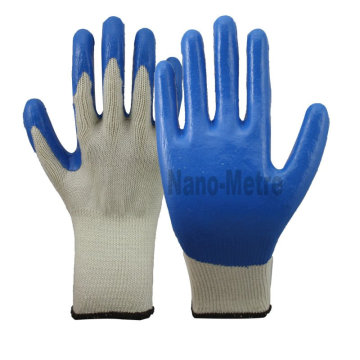 NMSAFETY 10 калибровочных натуральный трикотажные перчатки ДИП синий латекс хлопок перчатки Китай